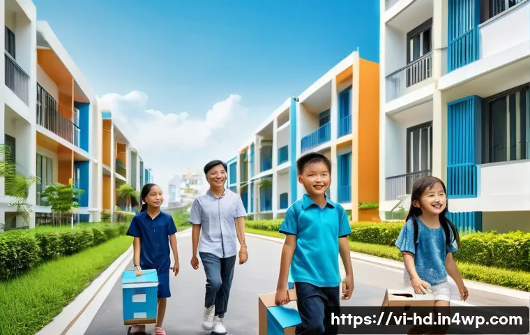 주거 전환기의 사례 분석 - A modern Vietnamese young family happily moving into a new suburban apartment in a satellite city ne...