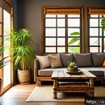 Home 18 에코 프렌들리 주거를 위한 DIY 프로젝트 - A cozy Vietnamese living room featuring DIY furniture made from reclaimed wood pallets and old chair...