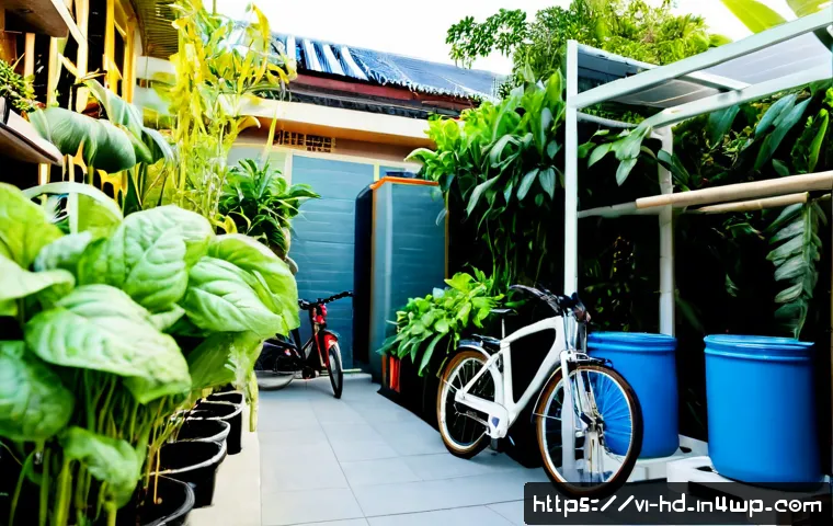 Home 30 환경 문제를 해결하는 주거 디자인 - Photorealistic eco-friendly townhouse in Ho Chi Minh City, Vietnam, featuring a rooftop vegetable ga...