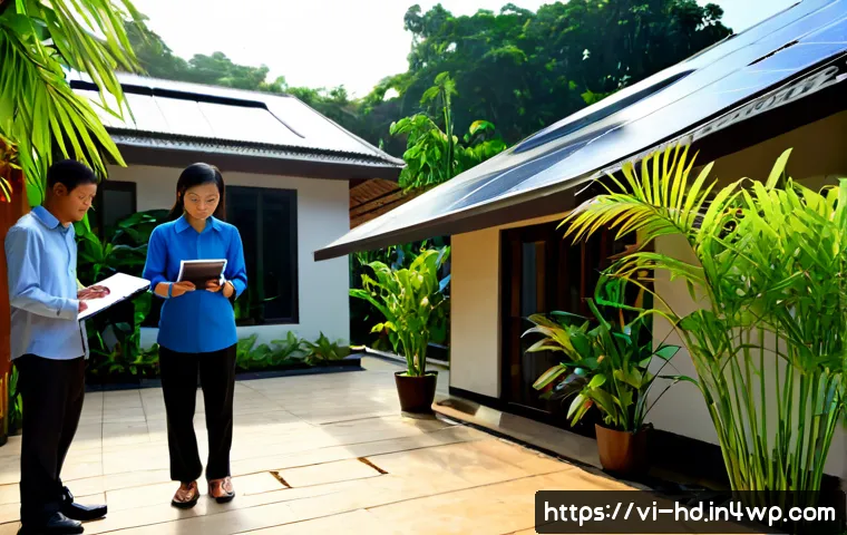 Home 13 에코 프렌들리 주택을 위한 정부 정책 - Photorealistic modern eco-friendly family home in suburban Vietnam, rooftop solar panels, rainwater ...